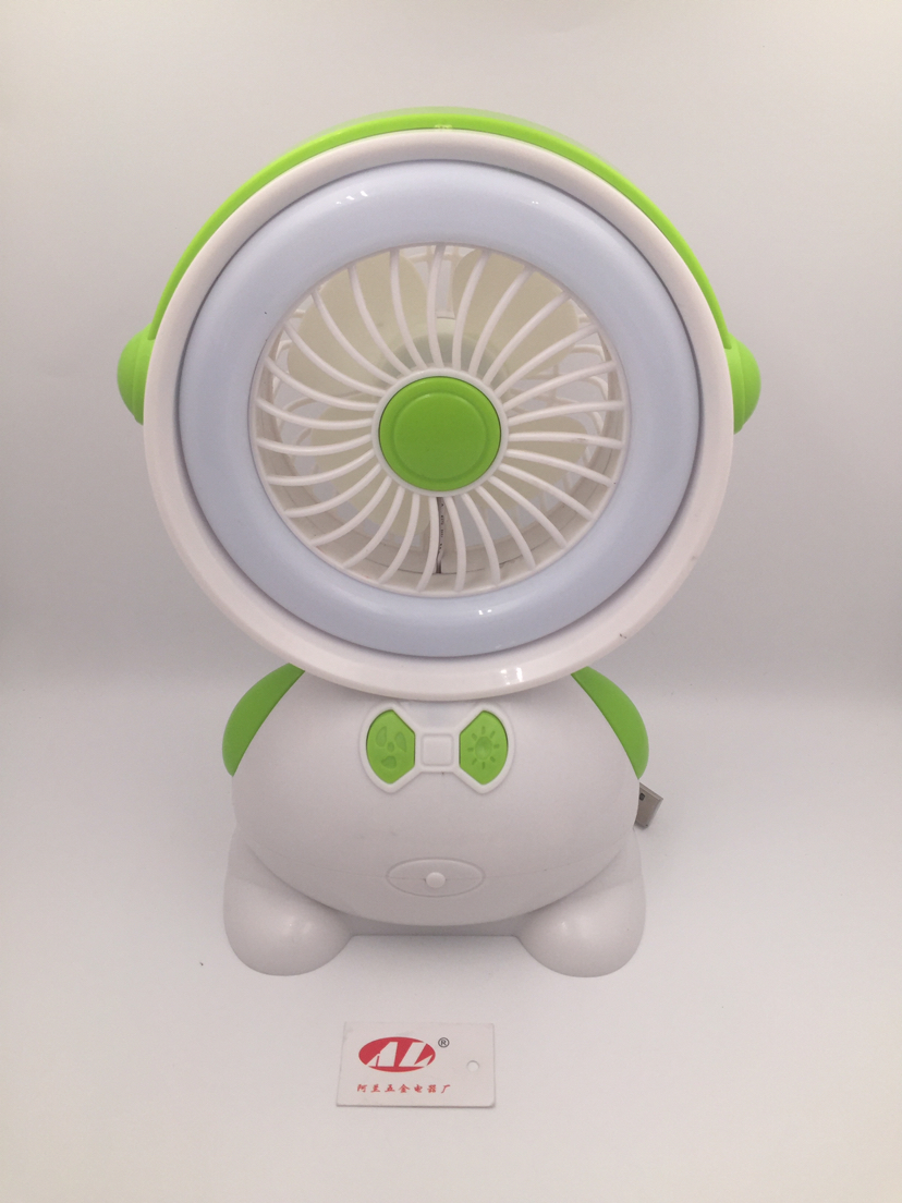 The electric fan can adjust the wind speed in two gears and the lighting in three gears. The charging fan with LED light can also put the battery