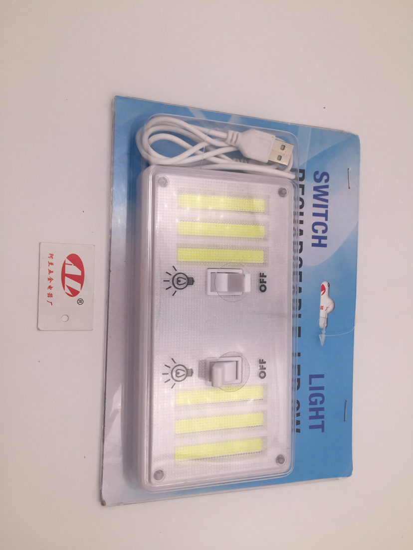 COB Light source switch light Night light 18650 battery rechargeable switch light cabinet light
