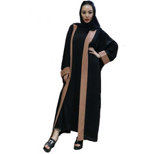 穆斯林工厂 新款时尚马来款 开衫穆斯林女装长袍义乌工厂