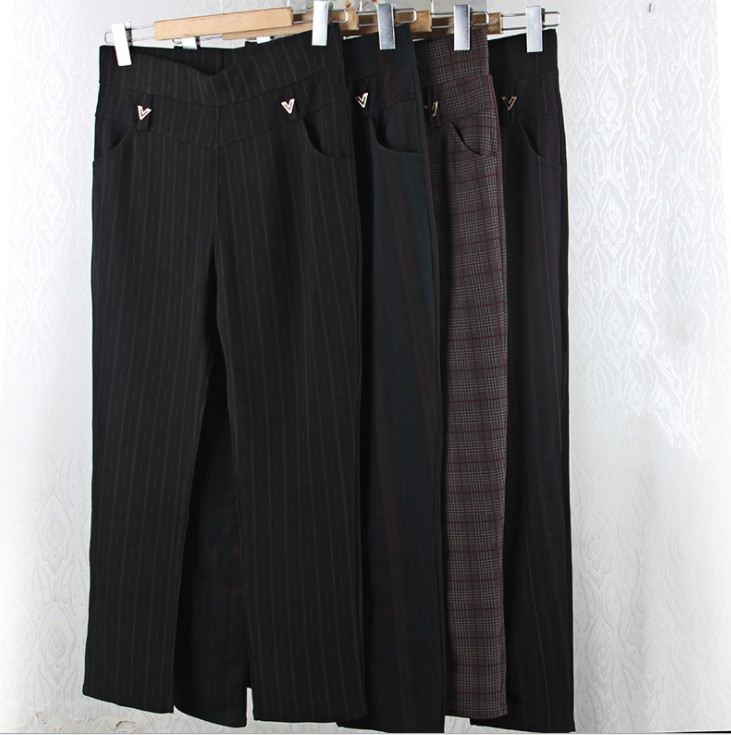 Autumn loose, large-sized pocket casual outerwear mom pants for women and high-waisted, loose and tight linen pants for the elderly details Picture