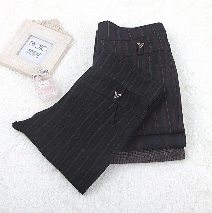 Autumn loose, large-sized pocket casual outerwear mom pants for women and high-waisted, loose and tight linen pants for the elderly