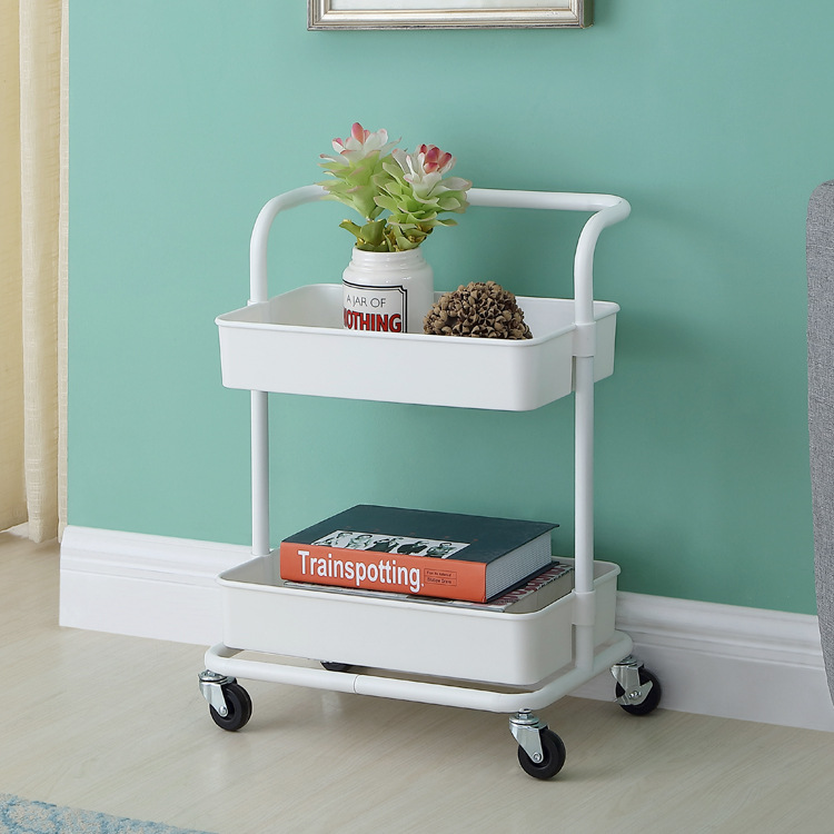 New kitchen and bathroom multi-layer storage rack, bathroom trolley, mobile and easy-to-organize rack, living room storage rack Specification image