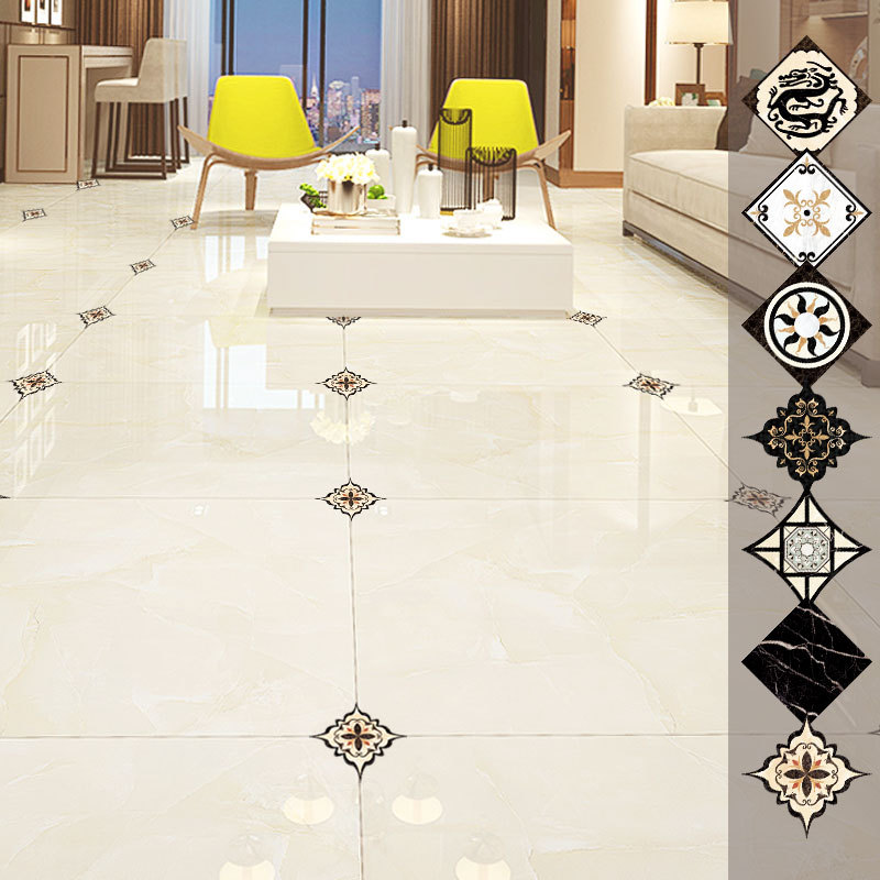 Tile Stickers Floor Stickers Waterproof Wear-Resistant Self-Adhesive Living Room Bathroom Sewing Decorative Decals Diagonal Stickers Specification drawing