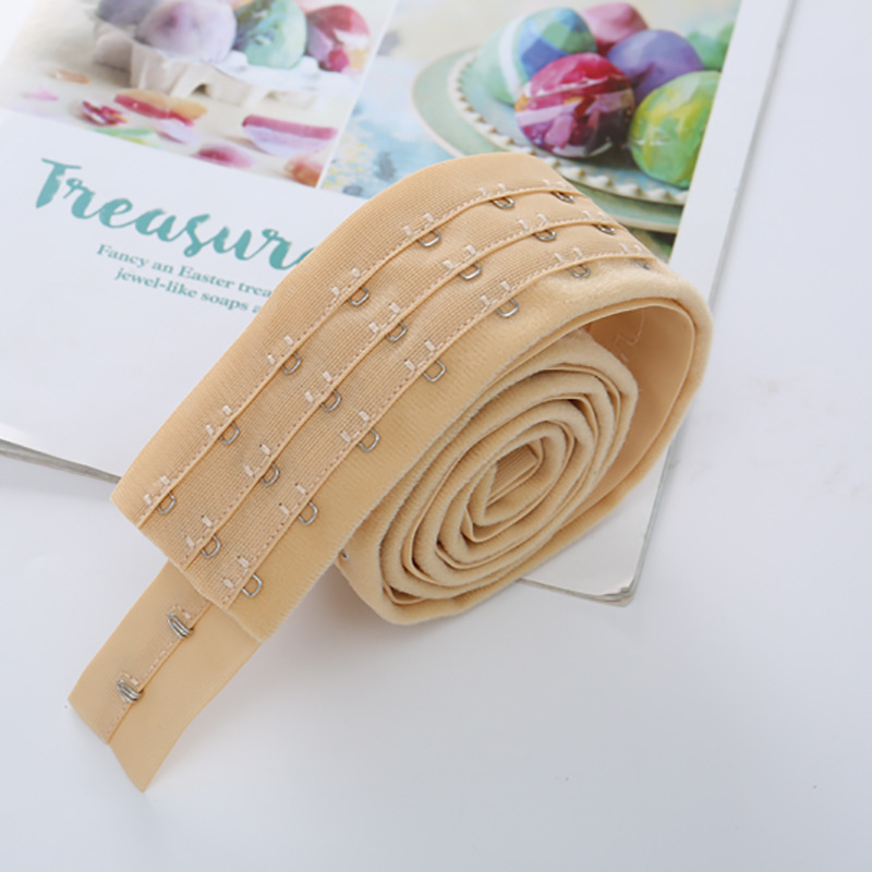 塑身衣扣束腰扣长排扣内衣背扣三排涤纶电镀明线毛布文胸扣可染色