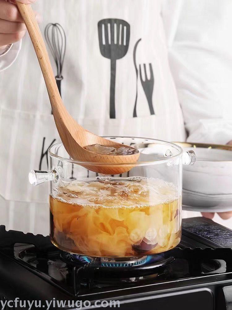 Glass pot soup pot open fire straight cooking pot net red pot high borosilicate thumbnail