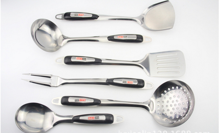 Factory direct sales of non-magnetic 1.2mm sanded spatula and spoons, anti-scding kitchenware, cooking spatula and spoons two-piece set details Picture