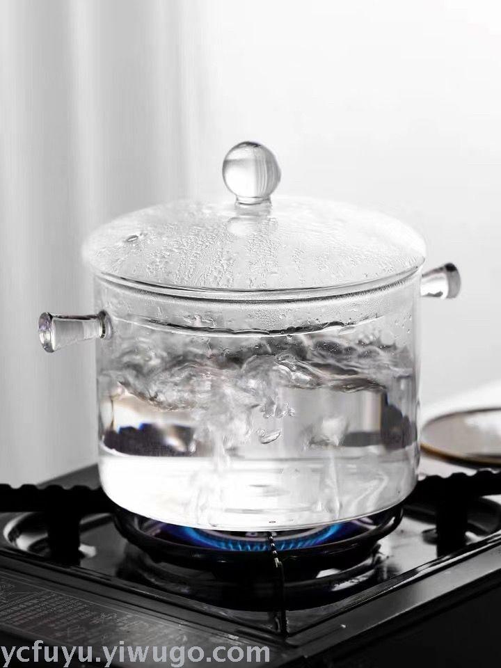 Glass pot soup pot open fire straight cooking pot net red pot high borosilicate Specification drawing