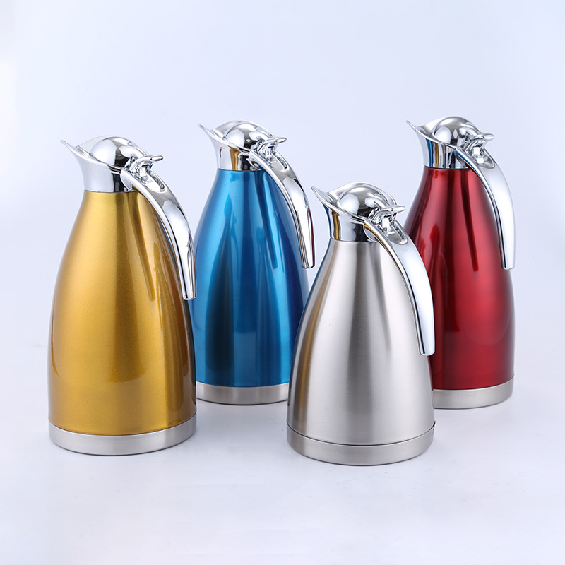 Factory direct sales of stainless steel insulated kettles, double-layer vacuum hot water kettles, European household coffee kettles, cold water kettles, European vacuum coffee kettles/insulated kettles, stainless steel insulated kettles, vacuum temperature-locking insulated kettles details Picture
