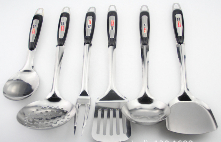 Factory direct sales of non-magnetic 1.2mm sanded spatula and spoons, anti-scding kitchenware, cooking spatula and spoons two-piece set