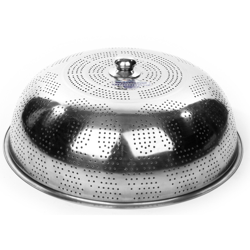 Wholesale stainless steel vegetable covers with holes, food LIDS, non-magnetic thickened vegetable LIDS, fly-proof and dust-proof covers, table LIDS details Picture