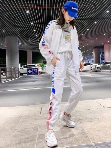 秋冬开衫两件套装外套+裤子休闲运动宽松男女国潮嘻哈k裤子