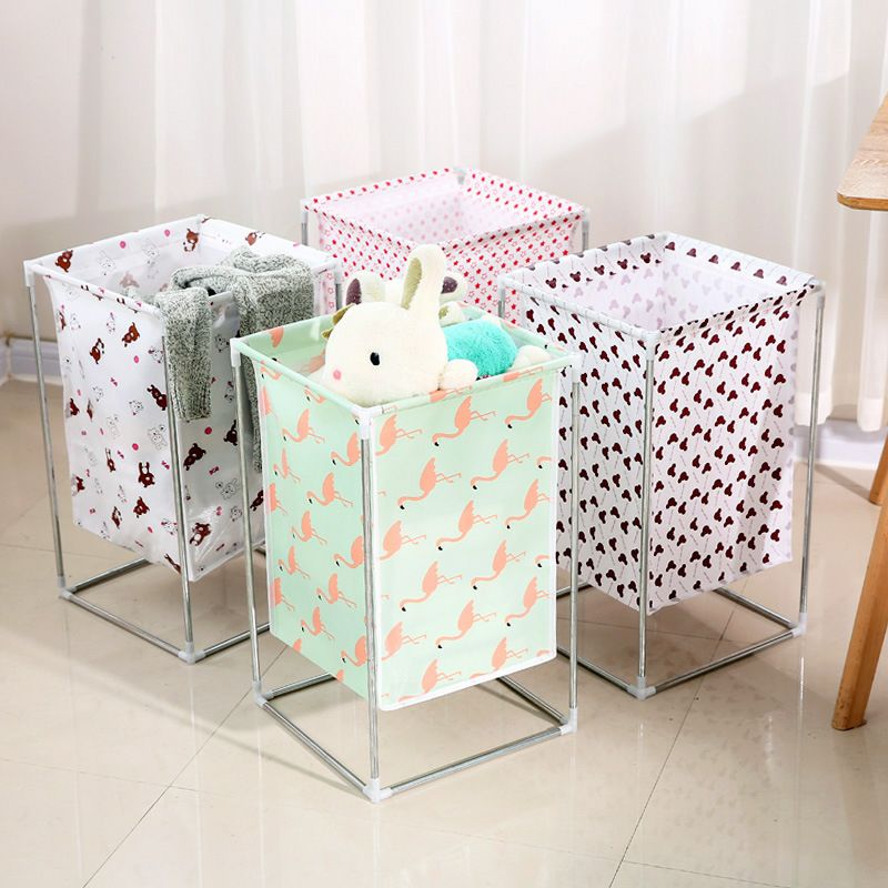 Multi-functional large-capacity laundry basket, home cartoon fabric laundry basket, clothes and toys sorting and storage basket