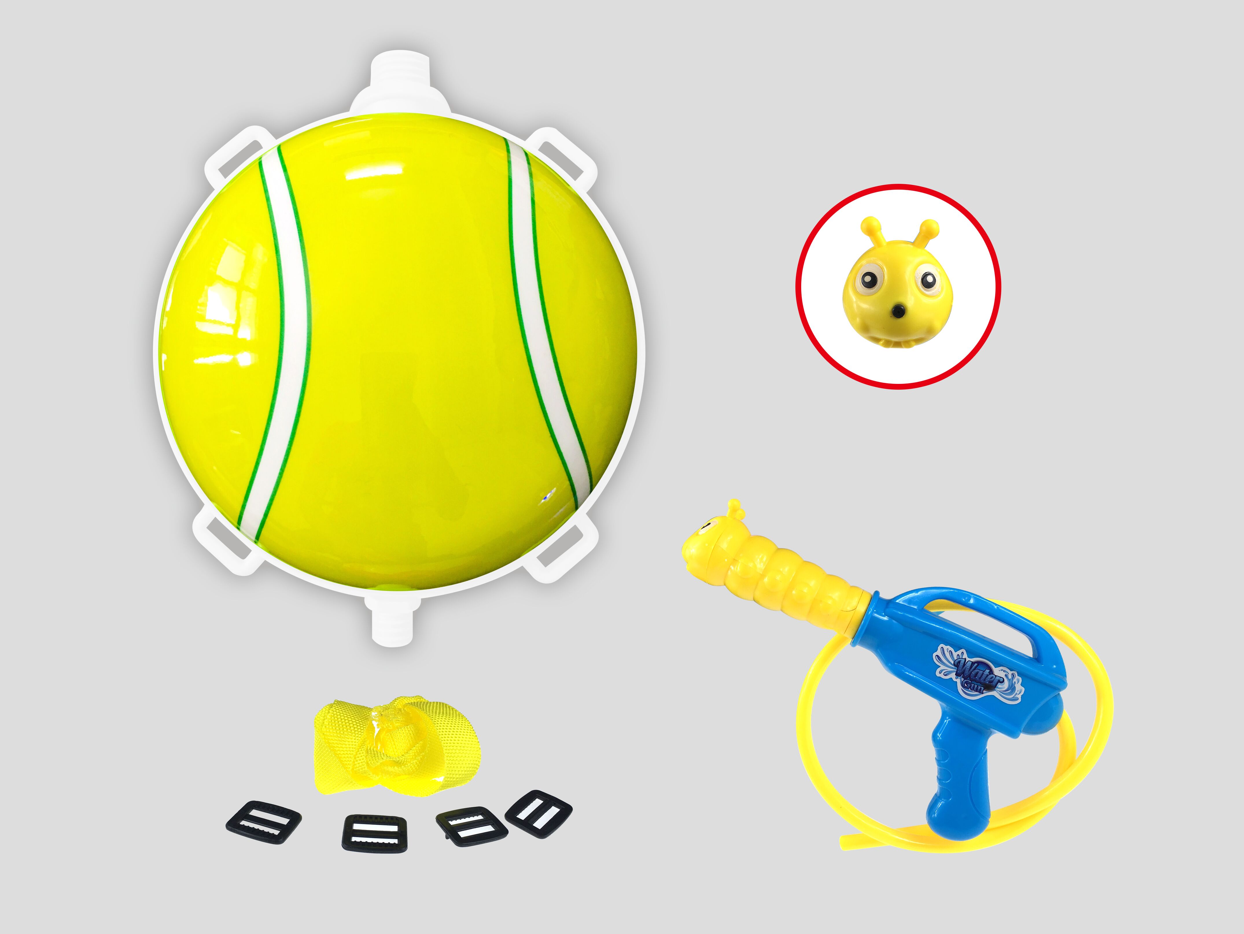 New children's tennis backpack water gun, a must-have water gun for beach water play, rafting and water fights full figure