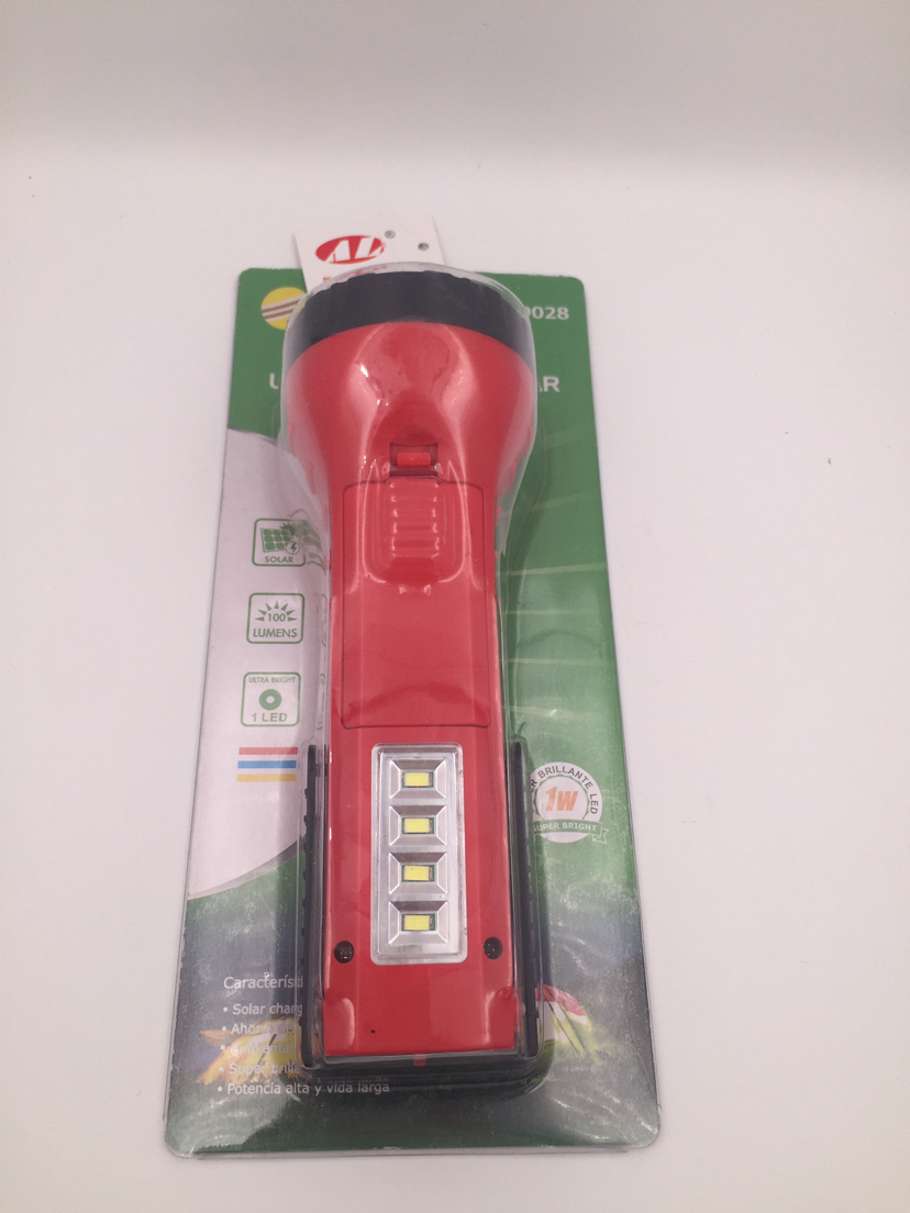 Solar flashlight LED rechargeable flashlight Outdoor lighting flashlight household