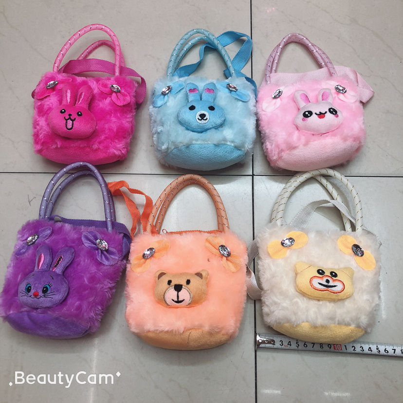 Plush bags, cartoon bags, export bags, gold thread handbags, crossbody single-shoulder bags, children's backpacks Specification image