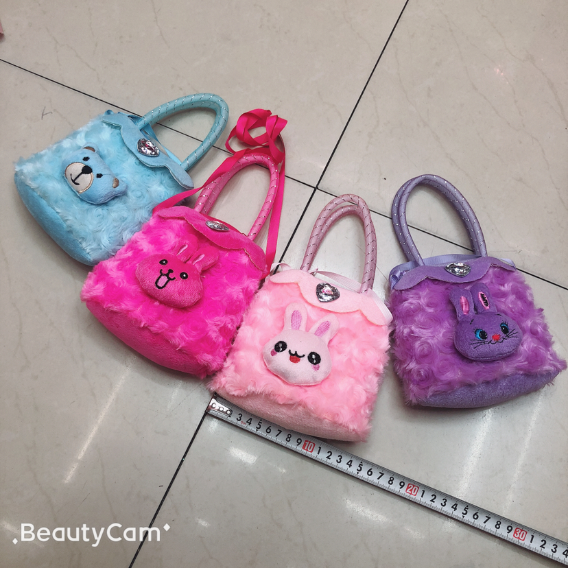 Plush bags, cartoon bags, export bags, gold thread handbags, crossbody single-shoulder bags, children's backpacks details Picture