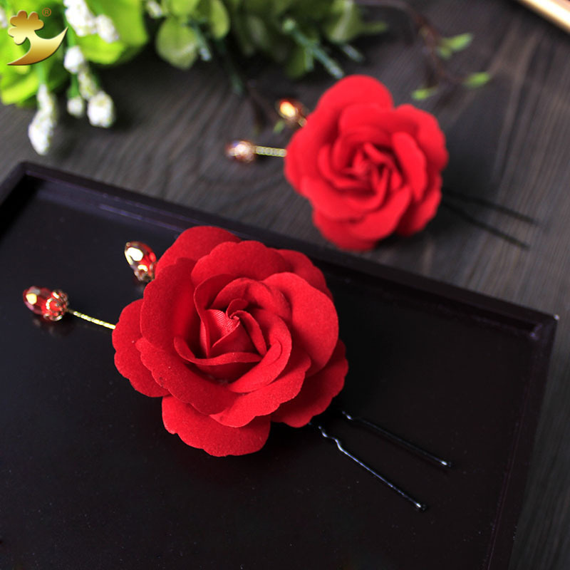 Bridal hairpins, Korean-style handcrafted beaded wedding headwear, wedding dress and evening gown hair accessories details Picture