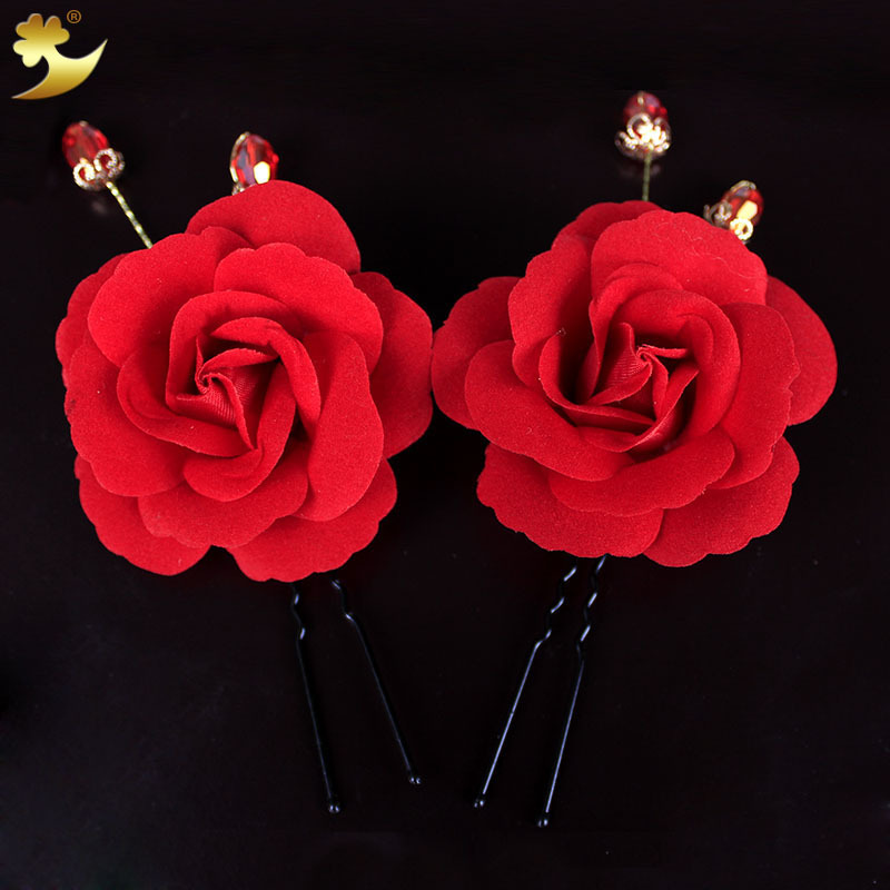 Bridal hairpins, Korean-style handcrafted beaded wedding headwear, wedding dress and evening gown hair accessories