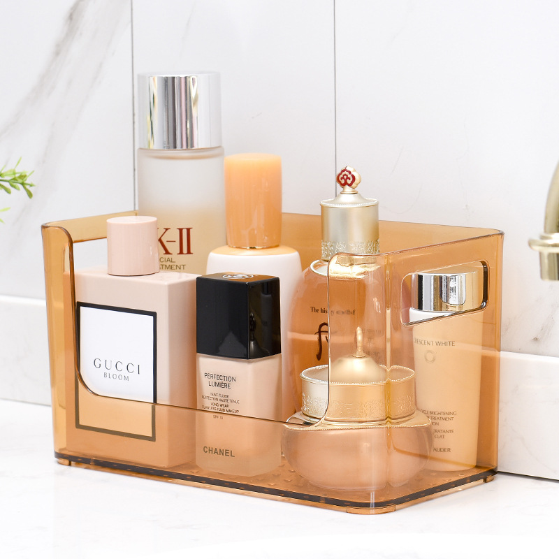 Cosmetics storage box, transparent acrylic rotating shelf, desktop skin care products, dressing table, storage, lipstick organization details Picture