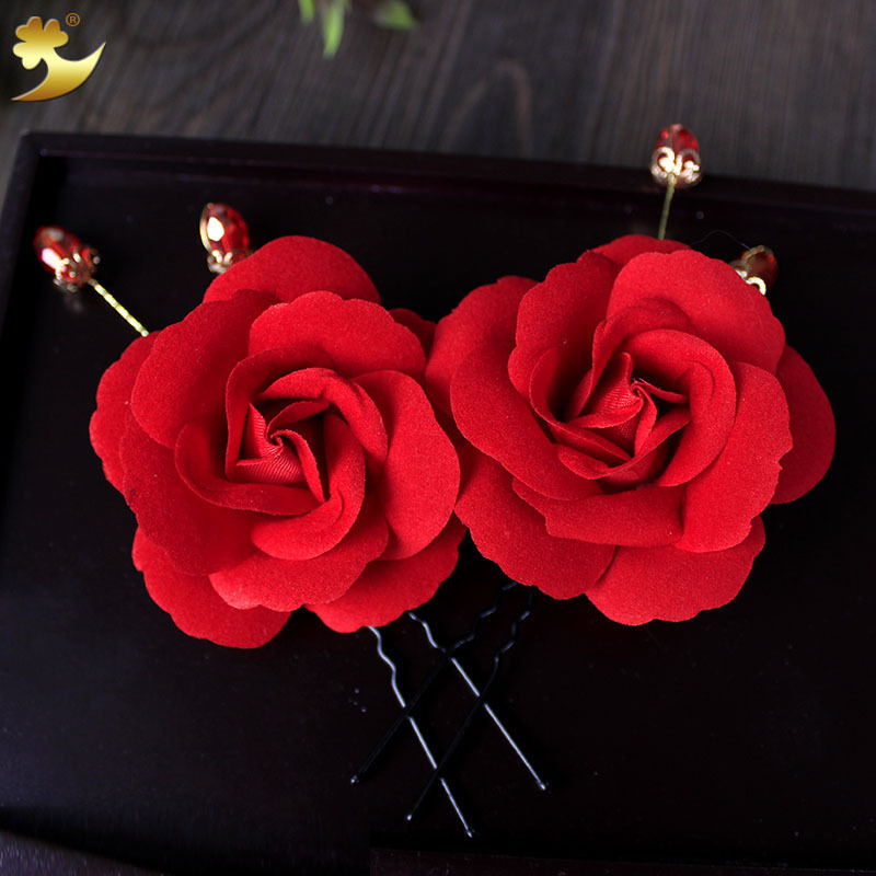 Bridal hairpins, Korean-style handcrafted beaded wedding headwear, wedding dress and evening gown hair accessories Specification image