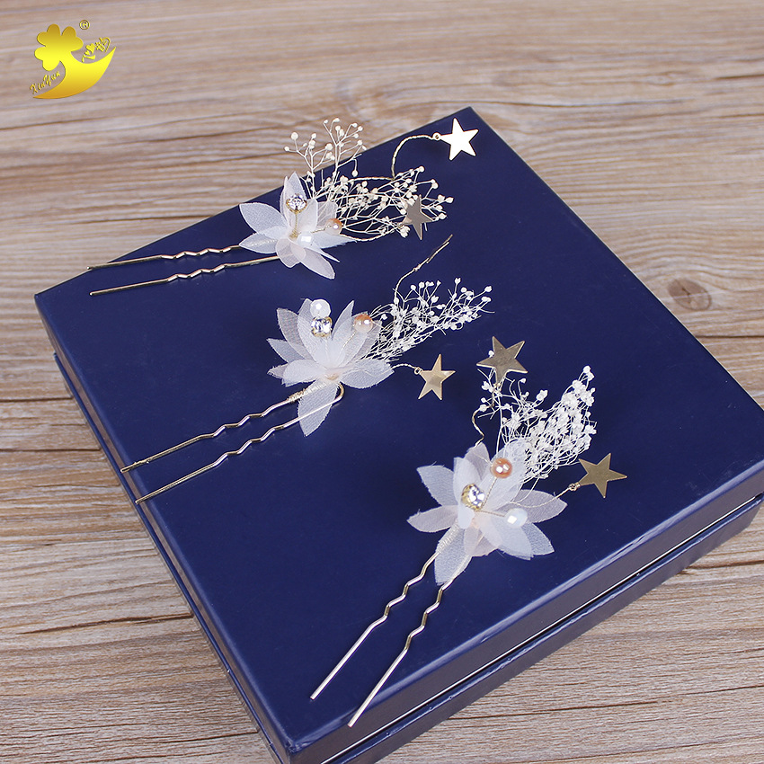 Xinyun's new Korean-style starry sky crystal hair clip is a fashionable and elegant bridal accessory and a vacation photography hair accessory Application Scenario
