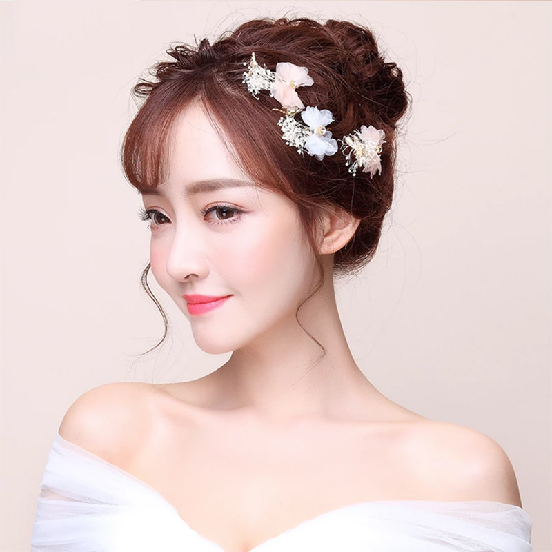 Korean-style bride's eternal flower, starry sky headwear, hair accessories, hairpins, U-shaped clips, hairpins, wedding styling accessories