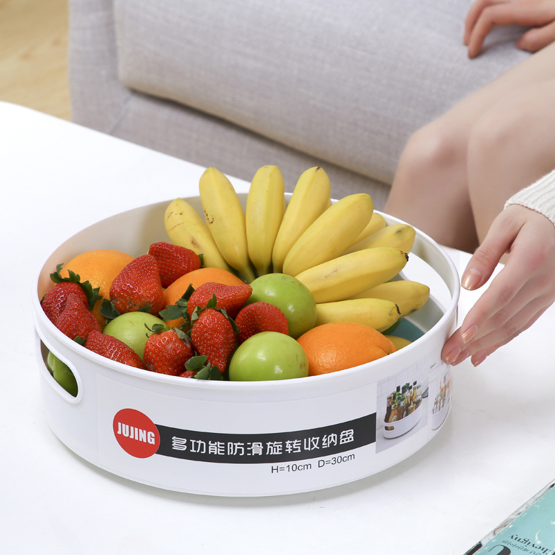 家居用品 化妆品收纳盒 360度旋转多功能厨房台面冰箱收纳盒