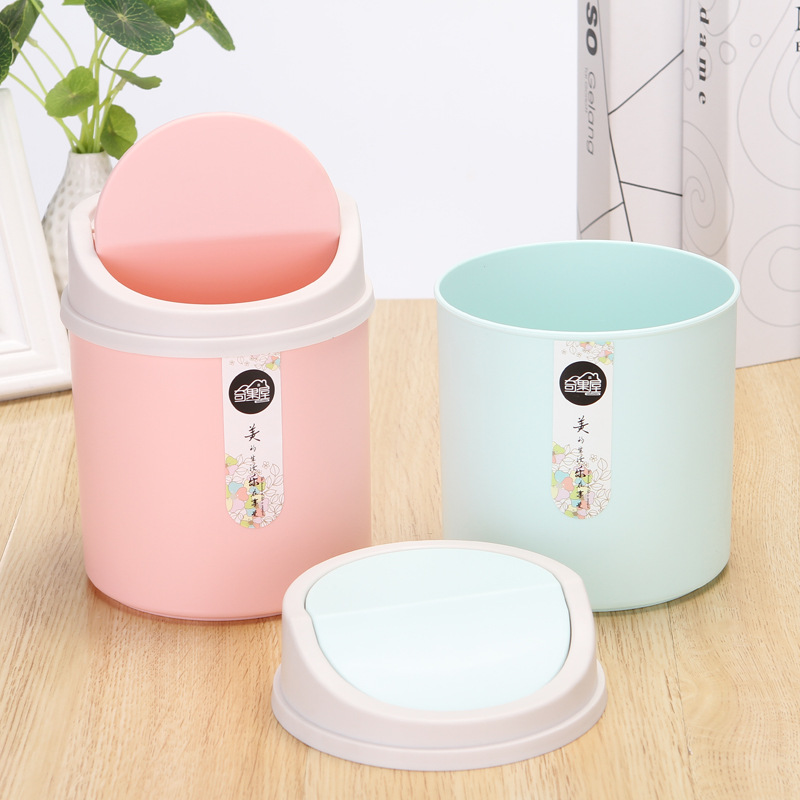 Creative desktop trash can, mini press-type small garbage bin, household table storage bucket Application Scenario