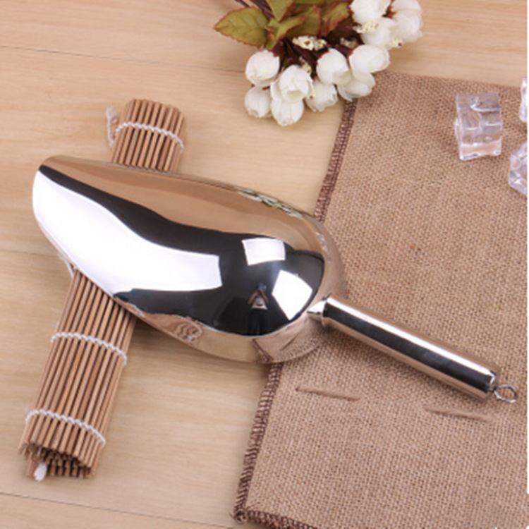 Daily necessities stainless steel ice spatula, high-end thickened ice spatula, food spatula, grain spatula, flour spatula, multi-purpose spatula, multi-functional spatula, rice spatula, dried fruit spatula, flat bottom, arc-shaped spatula, kitchenware Specification image