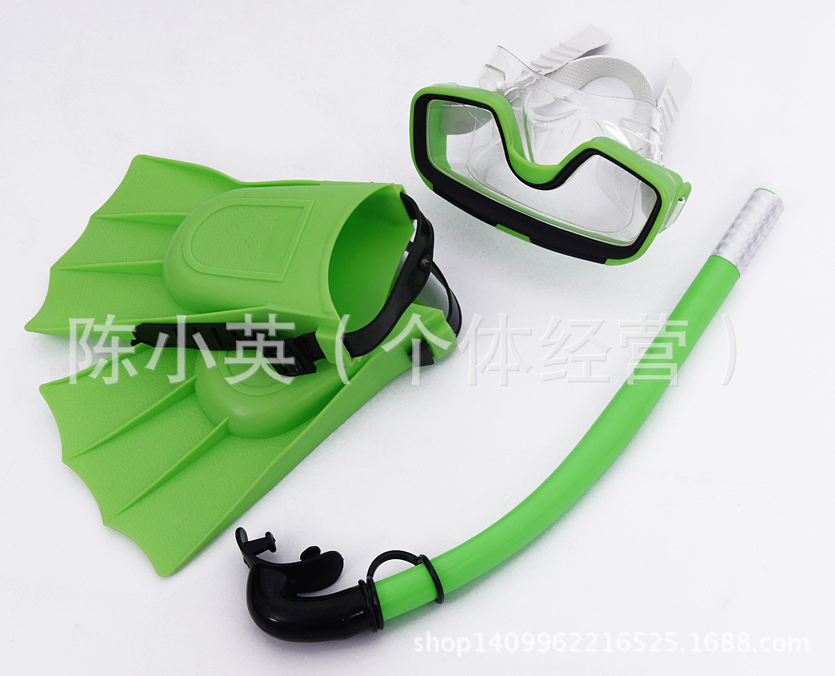 Factory direct sales of children's dry breathing tubes, children's diving goggles, flippers, children's snorkeling and diving goggles Specification image