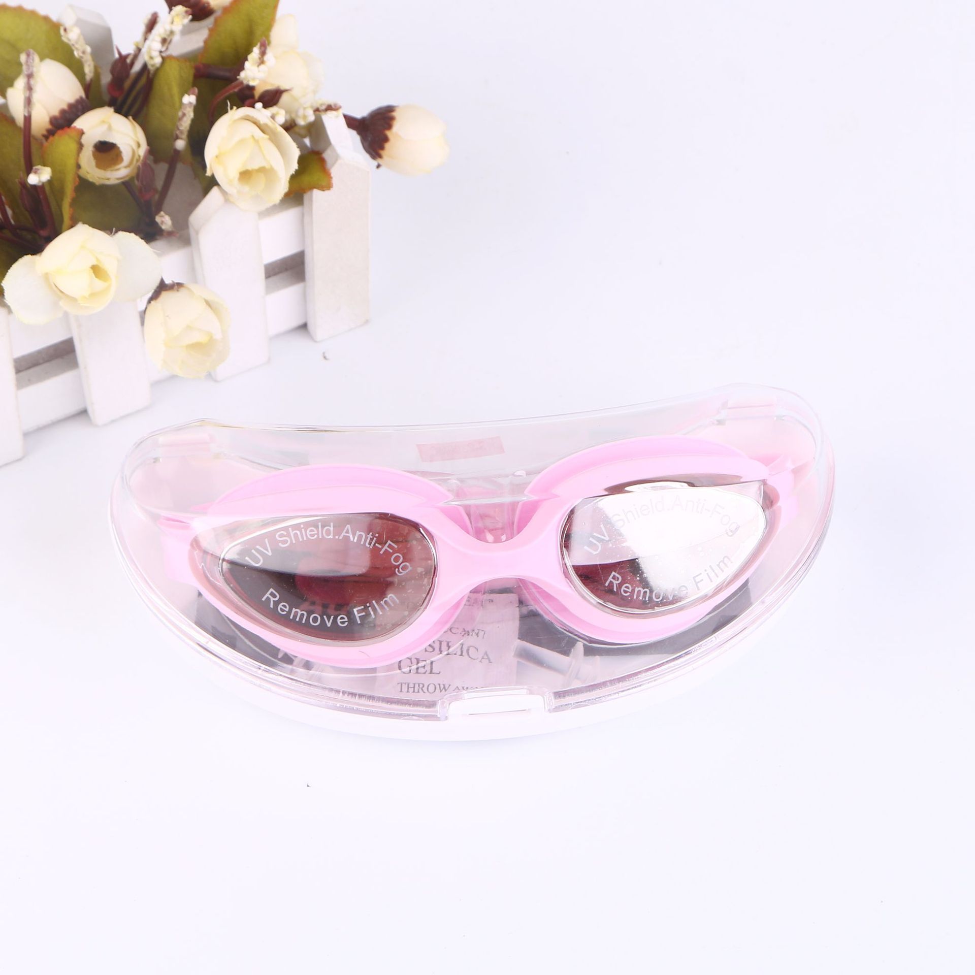 Swimming goggles, swimming glasses, anti-fog electroplated silicone swimming goggles, water sports equipment, swimming goggles, universal details Picture