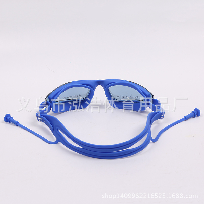 New waterproof and anti-fog swimming goggles, comfortable silicone swimming goggles with waterproof earplugs, available in multiple colors details Picture