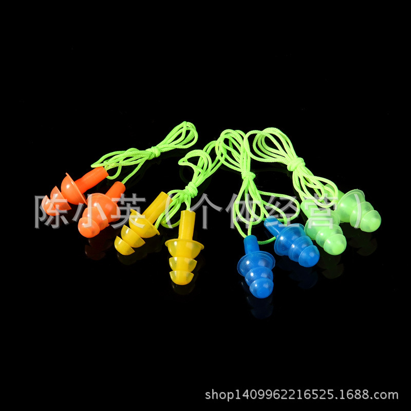 高档精品盒装鼻夹耳塞游泳装备防水滑丢掉带挂绳掉硅胶配