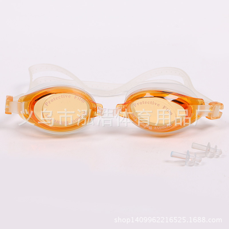 Wholesale supply of large-frame swimming goggles, men's and women's flat swimming goggles, waterproof and anti-fog diving racing swimming goggles details Picture