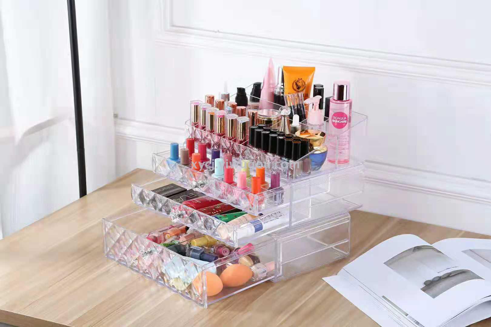 New large-sized cosmetic storage box display stand Application Scenario