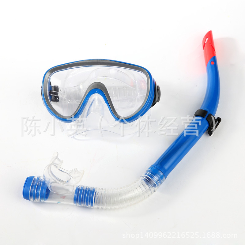 Professional snorkeling equipment: dry snorkel + anti-fog tempered glass diving goggles, swimming snorkeling face mask set