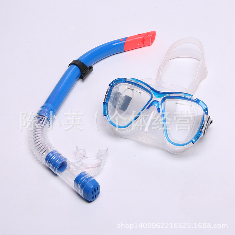 Silicone diving breathing set tempered glass diving goggles breathing tube set snorkeling two sets wholesale