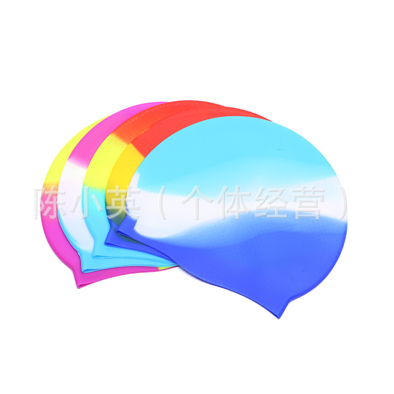 Manufacturers direct sales color silicone particle swimming cap personality gradient color swimming cap waterproof swimming cap wholesale