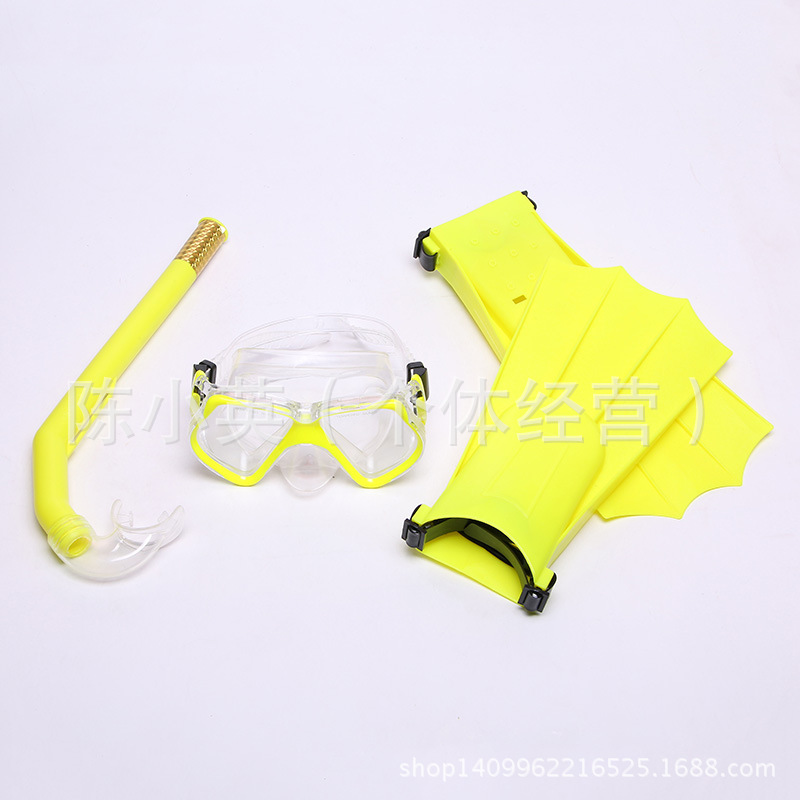 Wholesale of snorkeling equipment, three treasures of snorkeling - pvc diving goggles, semi-dry breathing tubes, and diving three-piece sets details Picture