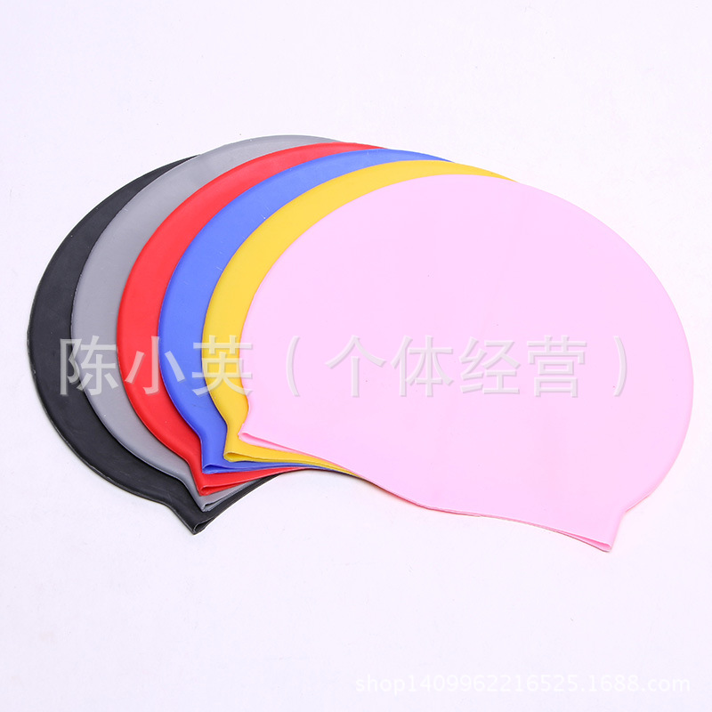 Selling colorful solid color swimming caps soft men's and women's swimming caps imported silicone swimming caps diving game equipment batch thumbnail
