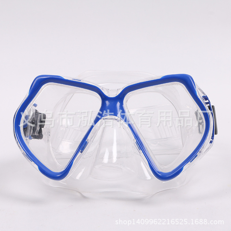 Factory direct sales of tempered glass l large frame diving goggles, swimming masks, high-end blister packaging details Picture
