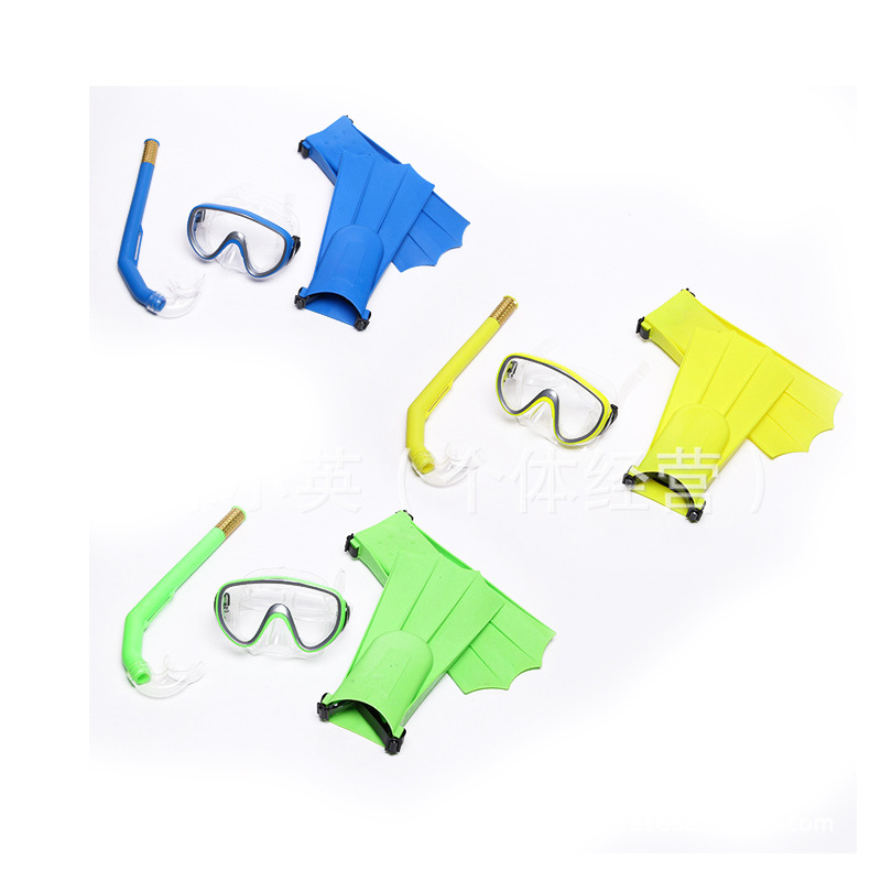 Factory direct sales of outdoor snorkeling three-treasure eco-friendly pvc diving goggles, breathing tubes and three-piece diving sets details Picture