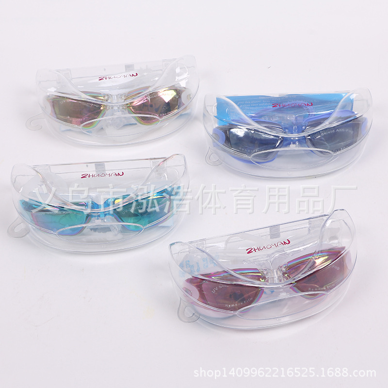 Factory direct sales of new electroplated waterproof and anti-fog swimming goggles, comfortable silicone swimming goggles with waterproof earplugs