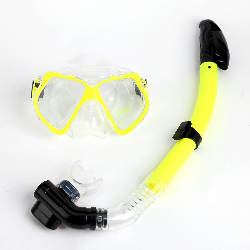 Tempered glass diving goggles, silicone fully dry breathing tube sets, snorkeling and diving equipment, water tools details Picture