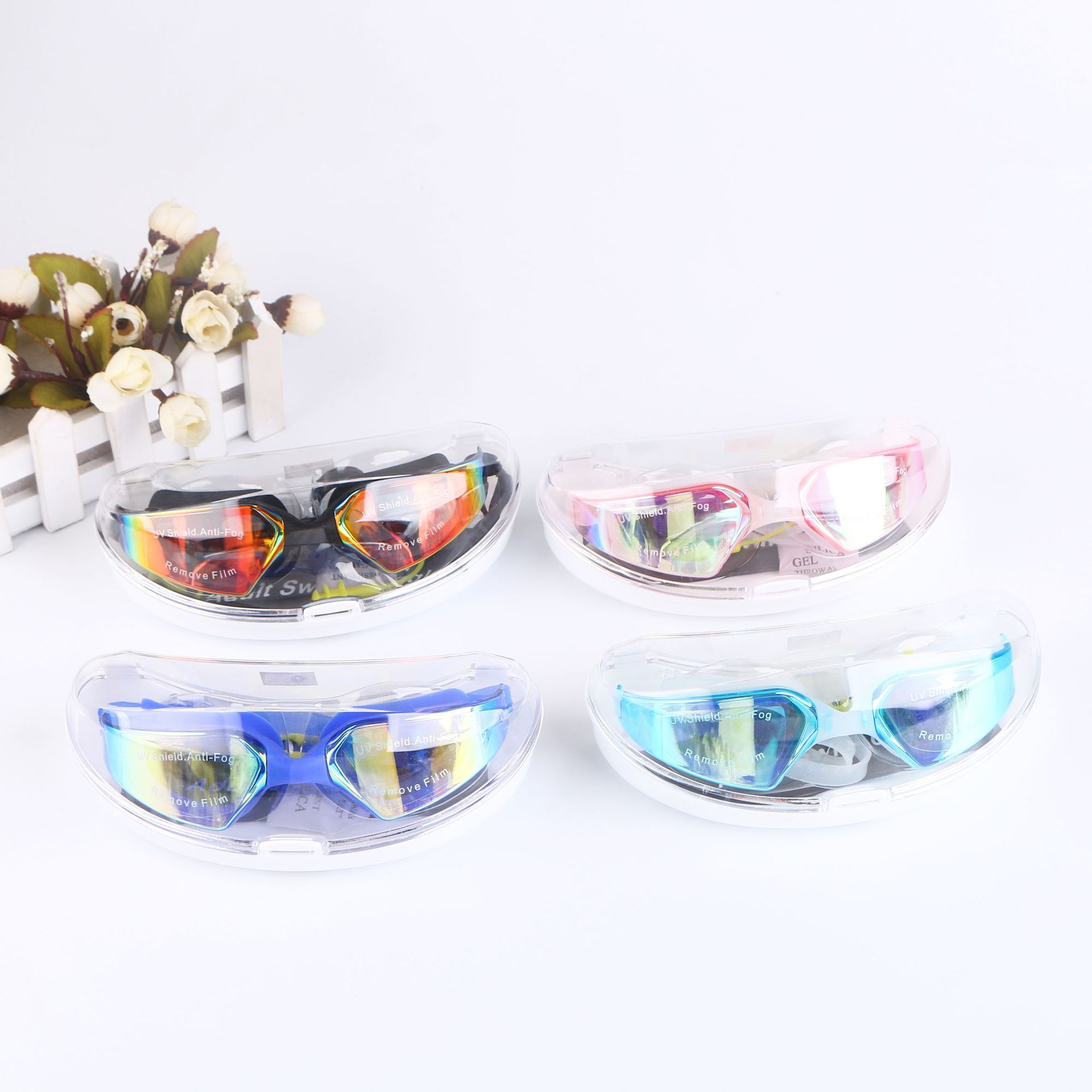Adult anti-fog swimming goggles Racing goggles high-definition diving goggles Silicone goggles Men's and women's swimming goggles silicone goggles