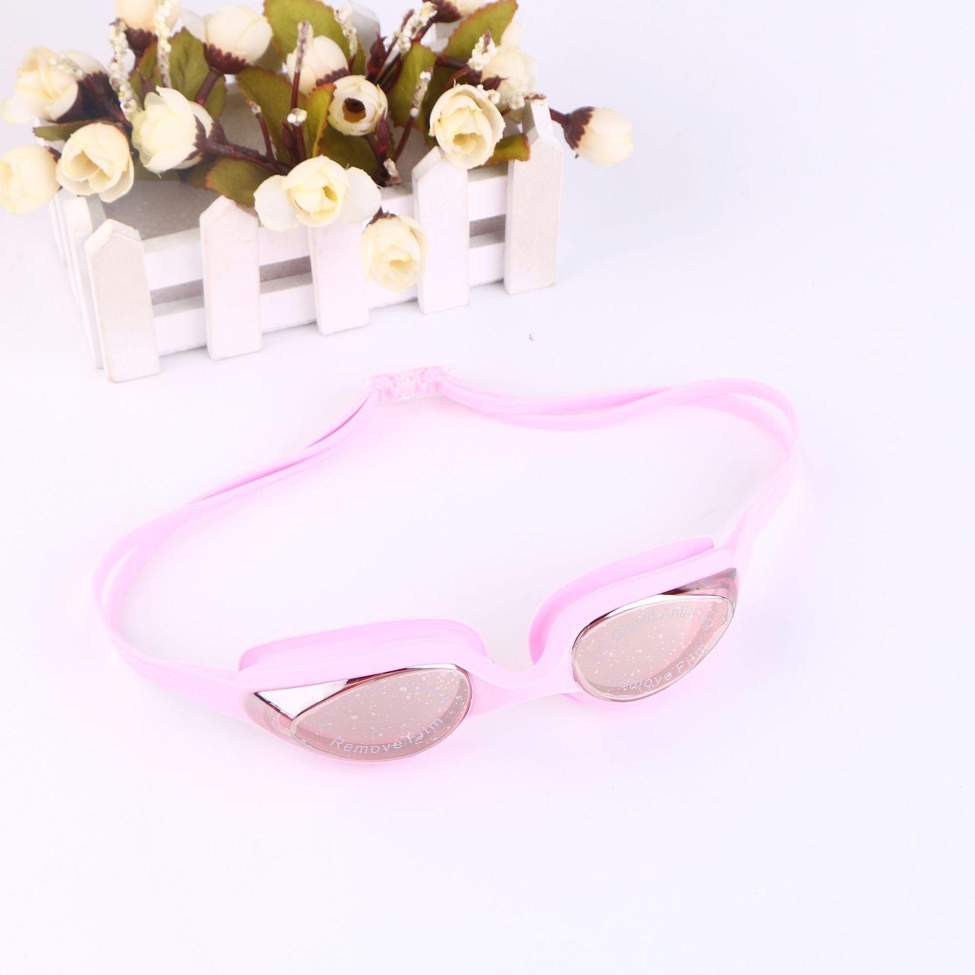 Swimming goggles, swimming glasses, anti-fog electroplated silicone swimming goggles, water sports equipment, swimming goggles, universal Specification image
