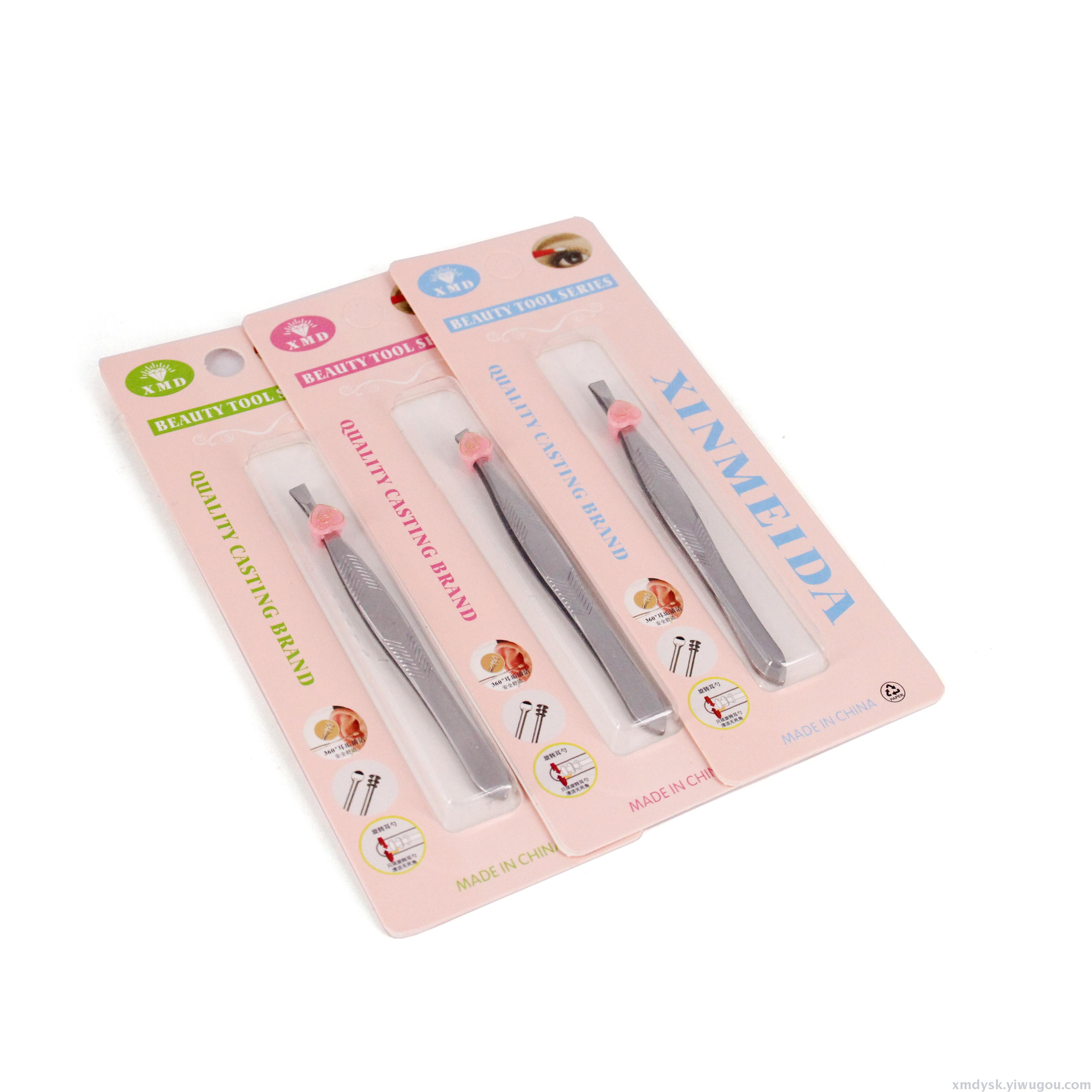 Factory wholesale Xinmeida stainless steel eyebrow tweezers, flat and slanted smooth eyebrow tweezers, beauty and grooming tools Item Picture