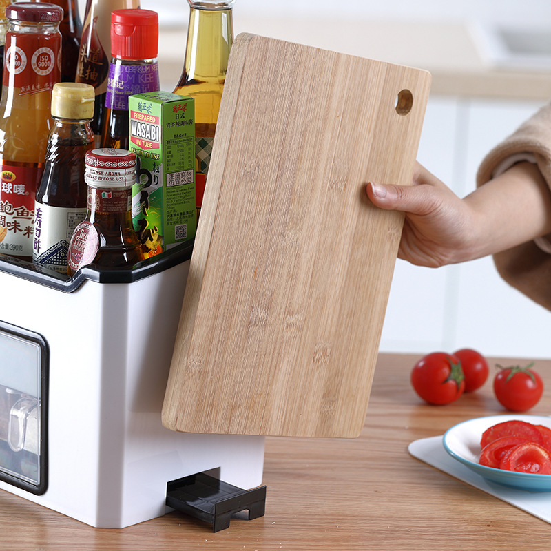 New floor-standing kitchen storage rack, plastic multi-style flavor box, multi-functional knife rack storage box Application Scenario