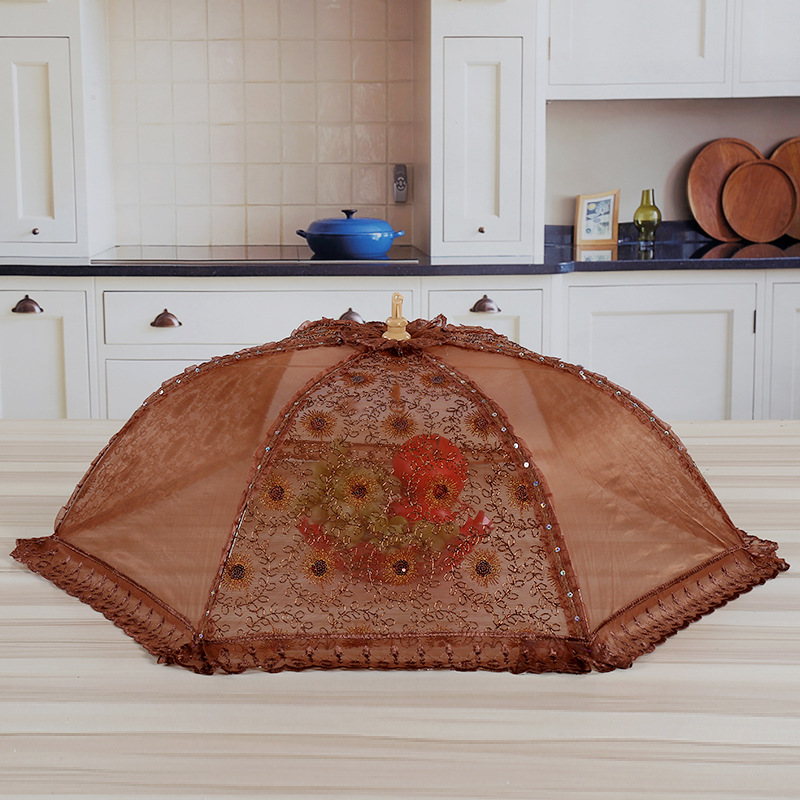 Natural Home Cross-Border Folding Umbrella Vegetable Cover Lace Lace Food Cover Insect Fly Food Cover Manufacturers Wholesale details Picture