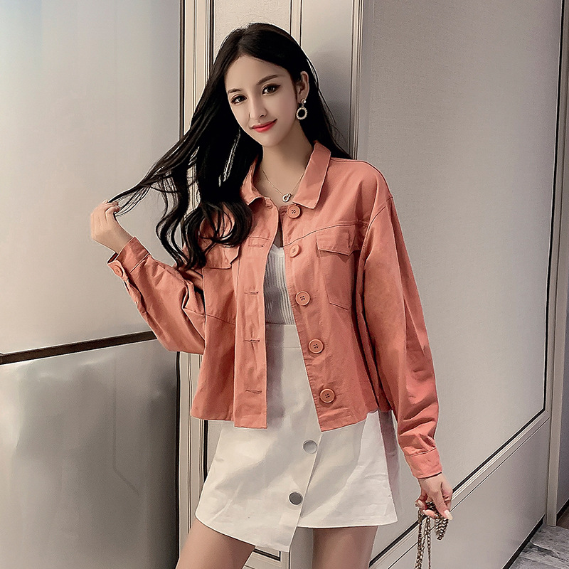 Short coat for women's autumn design sense, niche Hong Kong-style bf top, single-breasted thin top for women Application Scenario